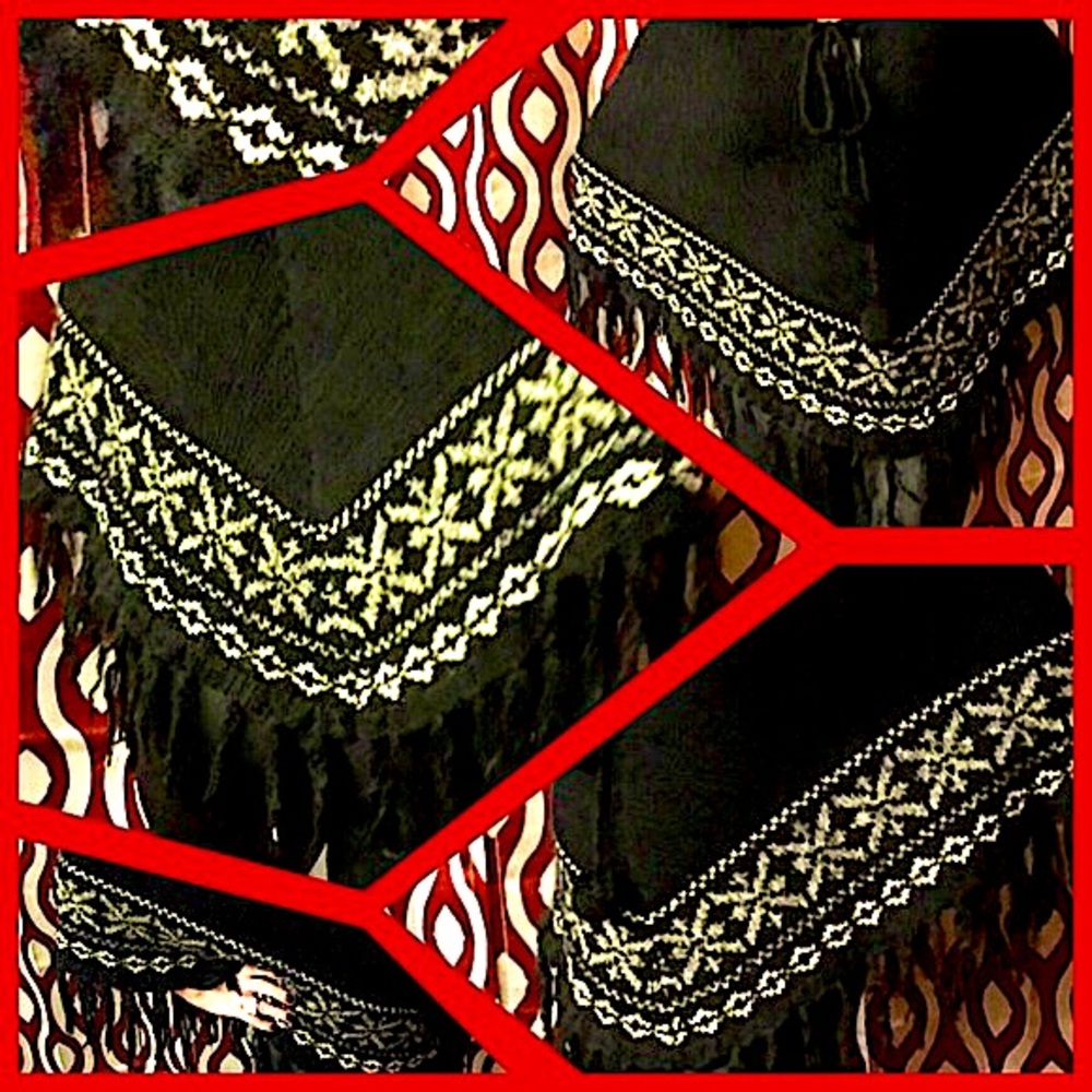 ✤❥❥⭕️👽⭕️5-4-$25 PONCHO❣SUPER CUTE KNIT - Picture 3 of 16
